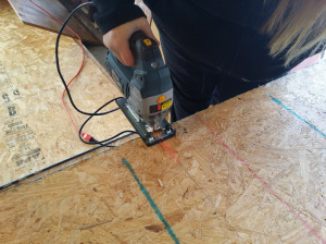 cutting plywood