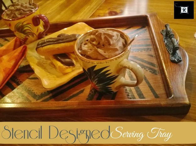 Stencil Designed Serving Tray