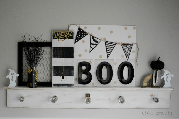 black and white halloween mantel_zps2z33nxto