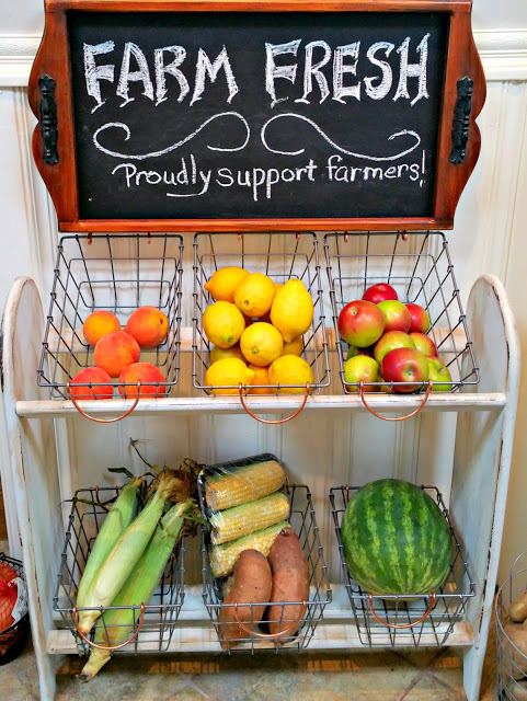 farmhouse style vegetable rack